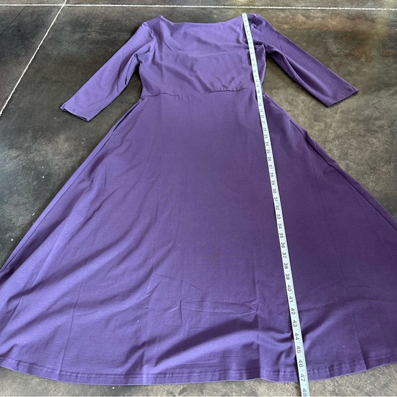 NWT Pact Organic Cotton Fit & Flare Open Twist Back Midi Dress With Pockets - Picture 11 of 12